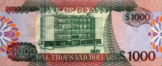 Guyana 1.000 Dollars, 2019 reverse