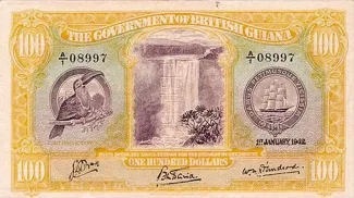 Guyana 100 Dollars, 1942 image