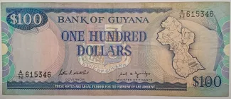 Guyana 100 Dollars, 1989 image