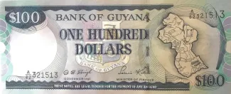 Guyana 100 Dollars, 1999 image