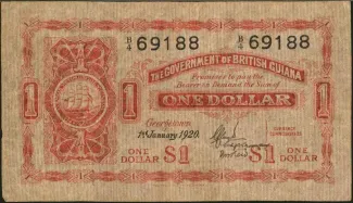 Guyana 1 Dollar, 1924 image
