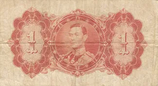 Guyana 1 Dollar, 1937-1942 reverse