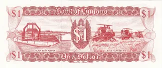 Guyana 1 Dollar, 1966-1992 reverse