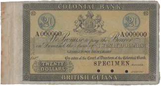 Guyana 20 Dollars, 1910 image