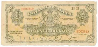 Guyana 20 Dollars, 1917 image