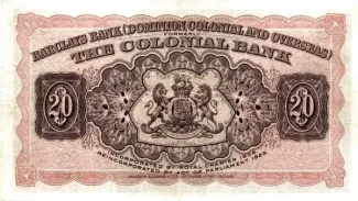 Guyana 20 Dollars, 1937-1940 reverse