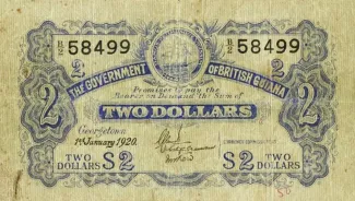Guyana 2 Dollars, 1924 image