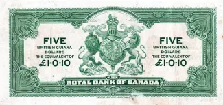 Guyana 5 Dollars, 1920 reverse