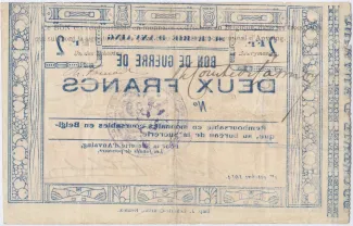 Hainaut (Lodelinsart) 2 Francs, 1914 reverse