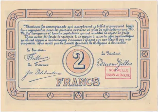 Hainaut (Lodelinsart) 2 Francs, 1915 reverse