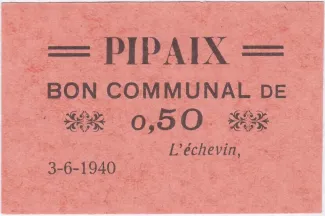 Hainaut (Pipaix) 50 Centimes, 1940