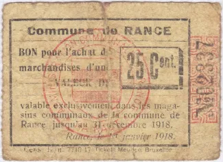 Hainaut (Rance) 25 Centimes, 1918