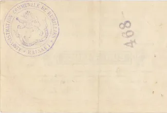 Hainaut (Rumillies) 5 Francs, 1914-1915 reverse