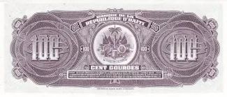 Haiti 100 Gourdes, 1980-1982 reverse