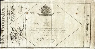 Haiti 10 Gourdes = 1 000 Centimes, 1827 obverse