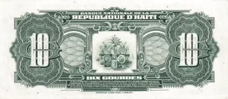 Haiti 10 Gourdes, 1946-1950 reverse
