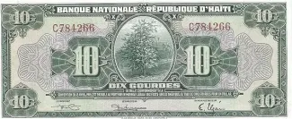 Haiti 10 Gourdes, 1951-1964 obverse