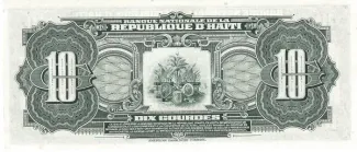 Haiti 10 Gourdes, 1951-1964 reverse