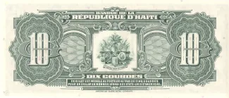 Haiti 10 Gourdes, 1986-1988 reverse