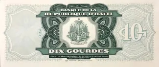 Haiti 10 Gourdes, 1991-1999 reverse