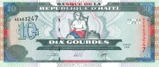 Haiti 10 Gourdes, 2000-2004 obverse