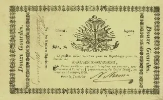 Haiti 12 Gourdes, 1868 obverse