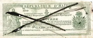 Haiti 1 Gourde, 1889 obverse