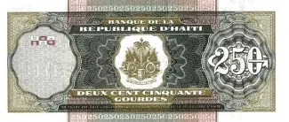 Haiti 250 Gourdes, 2000-2003 reverse