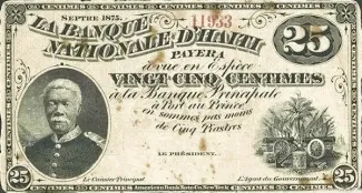 Haiti 25 Centimes, 1875 obverse