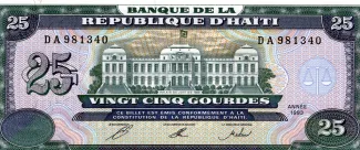 Haiti 25 Gourdes, 1993 obverse