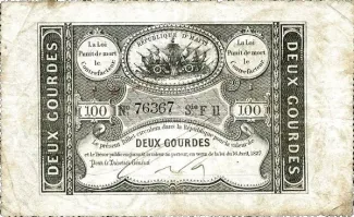Haiti 2 Gourdes, 1827 obverse