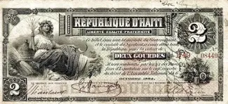 Haiti 2 Gourdes, 1884 obverse