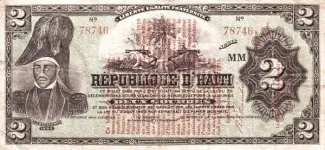 Haiti 2 Gourdes, 1919 obverse