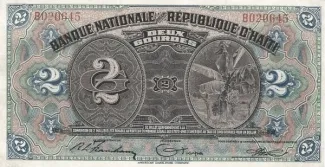 Haiti 2 Gourdes, 1920-1924 obverse