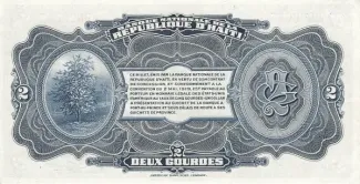 Haiti 2 Gourdes, 1920-1924 reverse