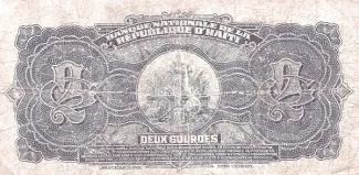 Haiti 2 Gourdes, 1925-1932 reverse