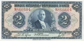 Haiti 2 Gourdes, 1935-1942 obverse