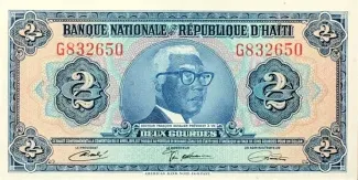 Haiti 2 Gourdes, 1971 obverse