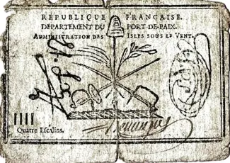 Haiti 4 Escalins, 1790-1799 obverse