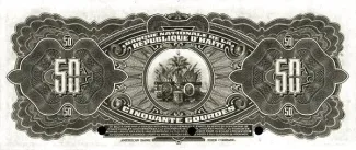 Haiti 50 Gourdes, 1925-1932 reverse