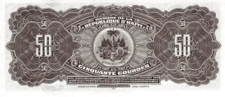 Haiti 50 Gourdes, 1980-1982 reverse