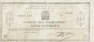 Haiti 5 Gourdes, 1915 obverse