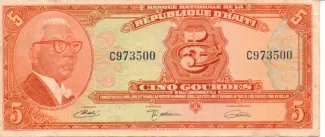 Haiti 5 Gourdes, 1971 obverse