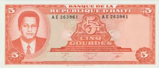 Haiti 5 Gourdes, 1984-1985 obverse