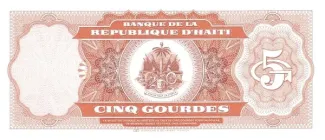 Haiti 5 Gourdes, 1987 reverse