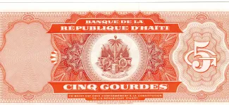 Haiti 5 Gourdes, 1992 reverse