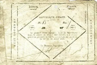 Haiti 8 Gourdes, 1827 obverse