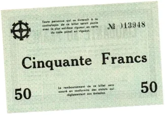 Haut-Rhin, Department of 50 Francs, 1940 reverse