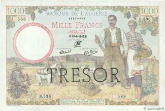 Haute et Basse-Corse, Departments of 1.000 Francs, 1943 image