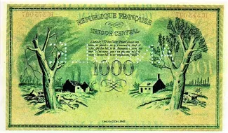 Haute et Basse-Corse, Departments of 1.000 Francs, 1943 reverse